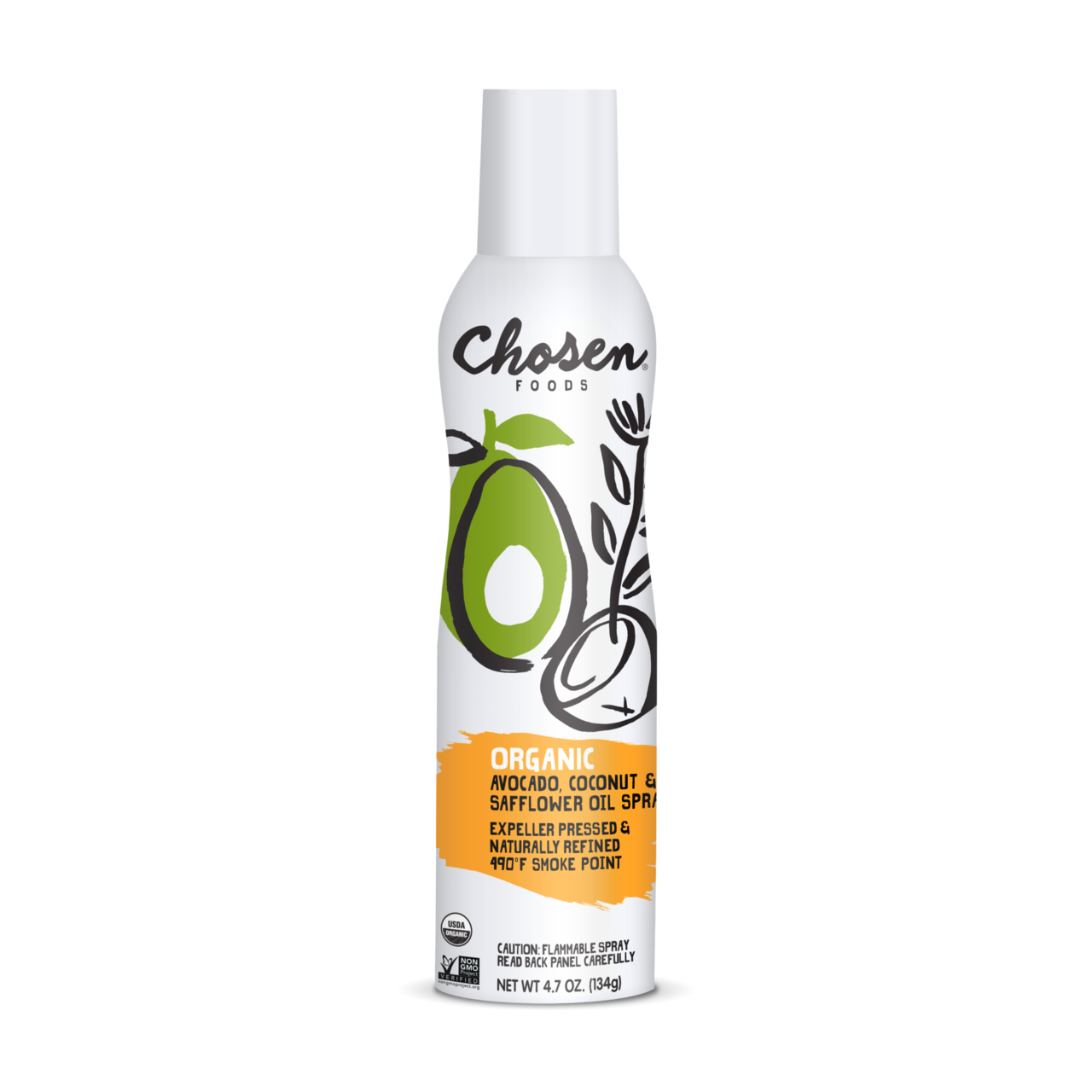 Organic Avocado, Coconut and Safflower Oil Spray 4.7oz