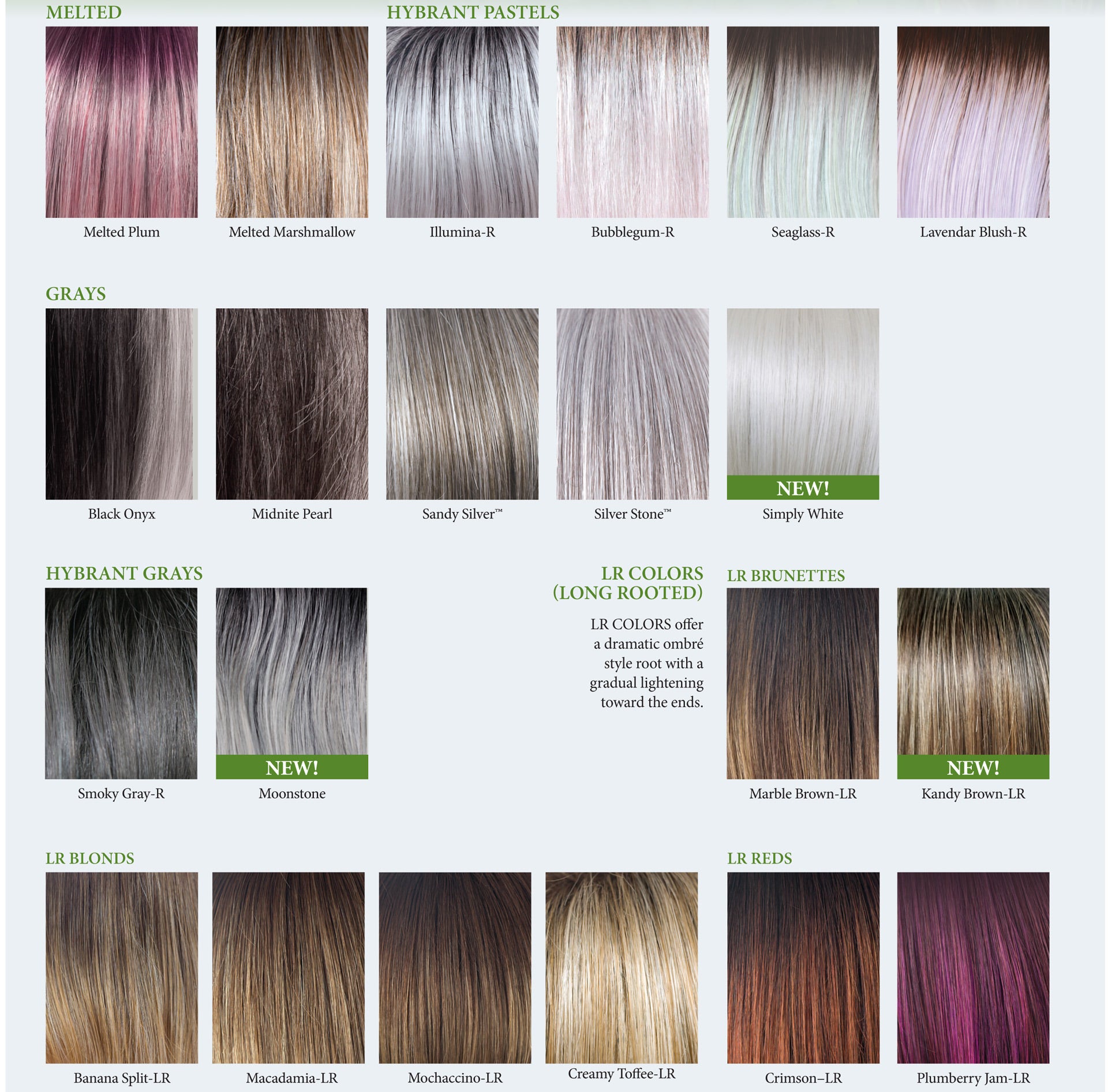 Noriko Color Guide – Crystal Bella Wigs