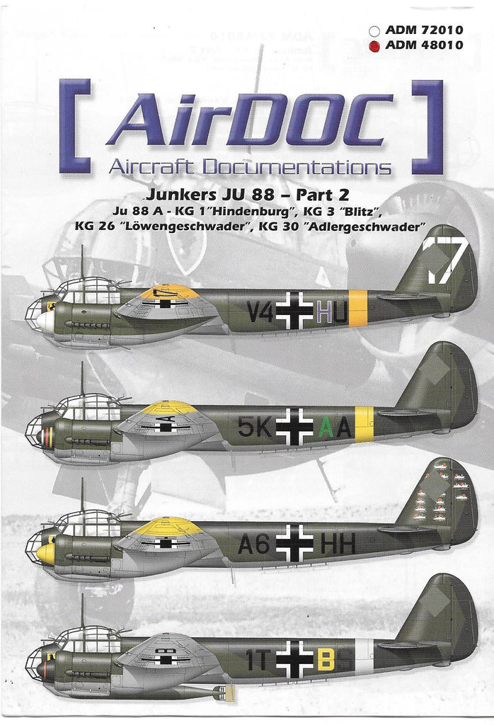 Airdoc Junkers Ju 88 Part 2 Decals 148 10 Warbird Decals