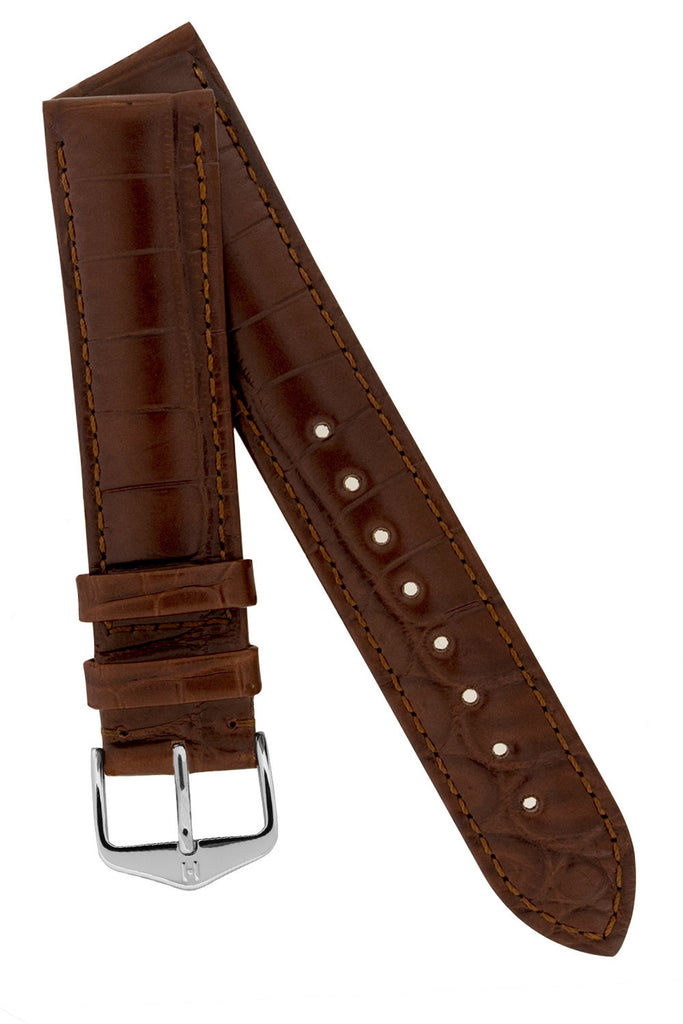 Hirsch BARON Nile Crocodile Leather Watch Strap in BROWN – HirschStraps ...