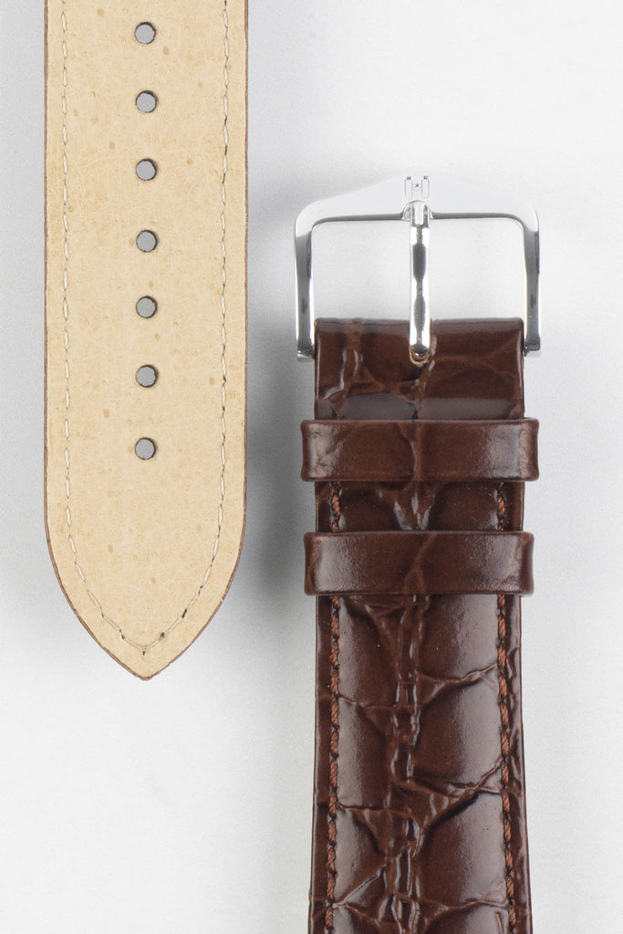 Hirsch Crocodile Strap | Brown Leather | Hirsch Straps