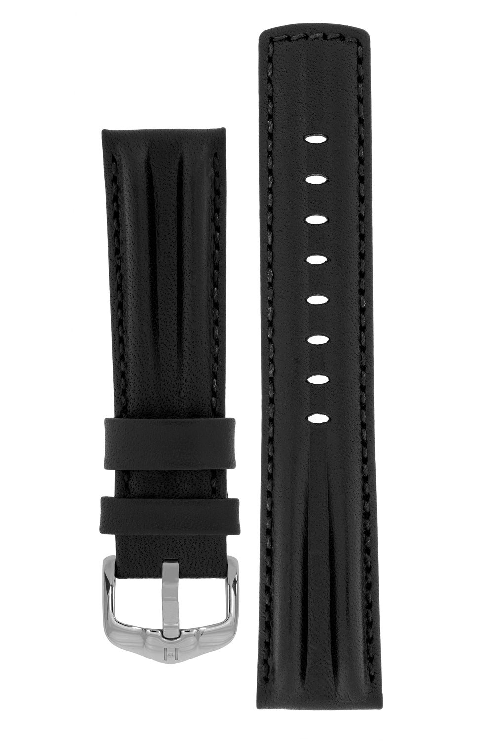 Hirsch PROFESSIONAL Calf Leather Watch Strap in BLACK / BLACK ...