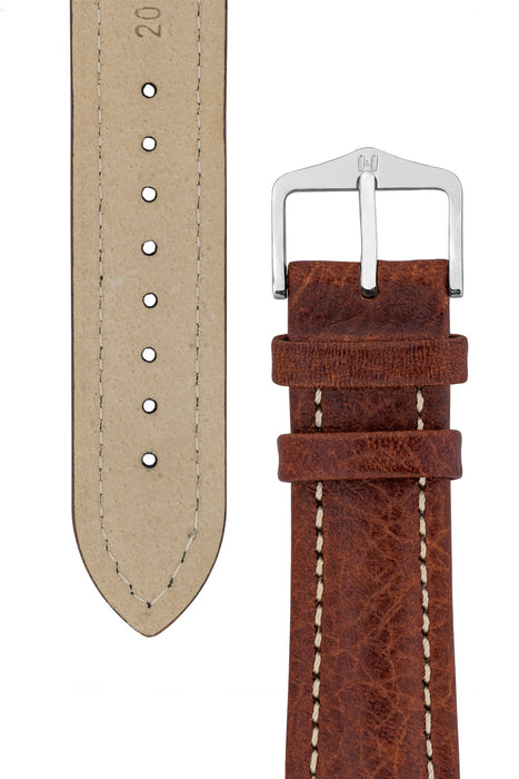 Hirsch BUFFALO Calf Leather Watch Strap in BROWN | HirschStraps by WO ...