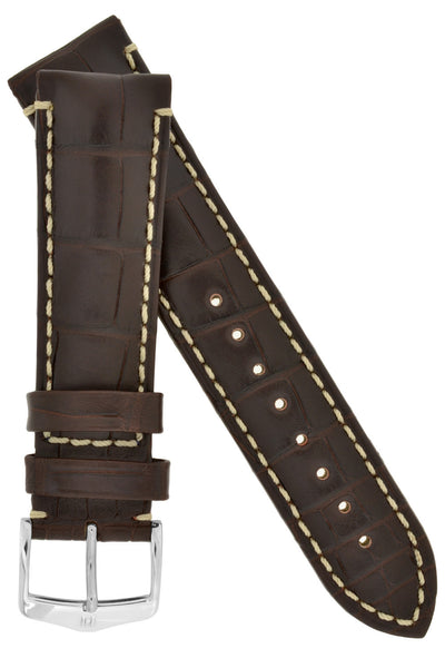 Hirsch VISCOUNT Waterproof Alligator Watch Strap BROWN | HirschStraps