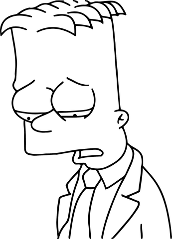 Dessin de Manga: Dessin De Bart Simpson Triste