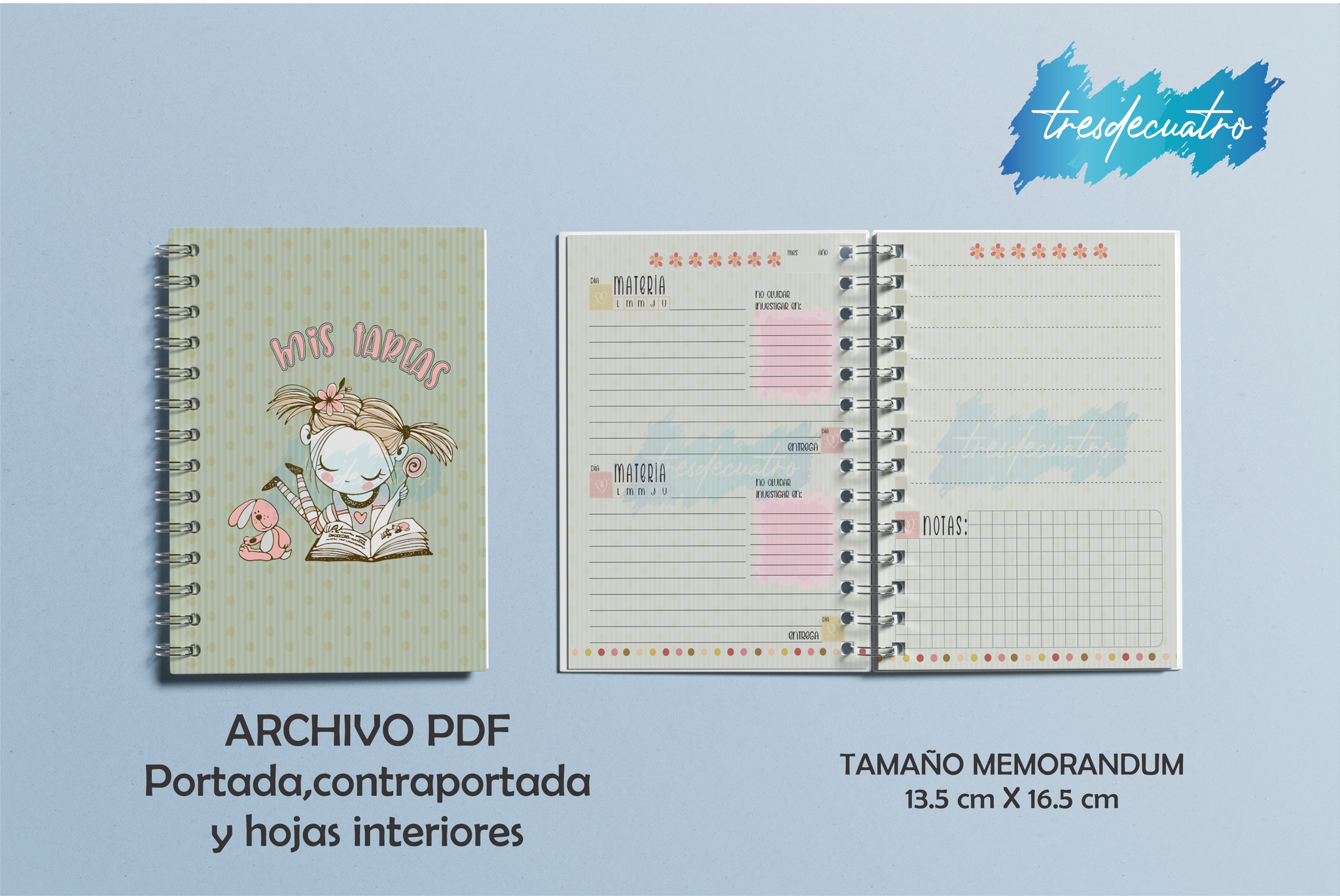 Archivo Digital para Libreta: Mis Tareas PDF – 3d4 Designers