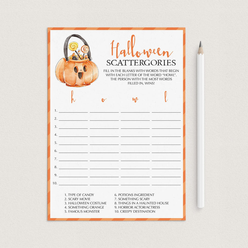 halloween scattergories list