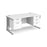 Maestro 25 cable managed leg straight office desk with 2 and 3 drawer pedestals Desking Dams White Silver 1600mm x 800mm