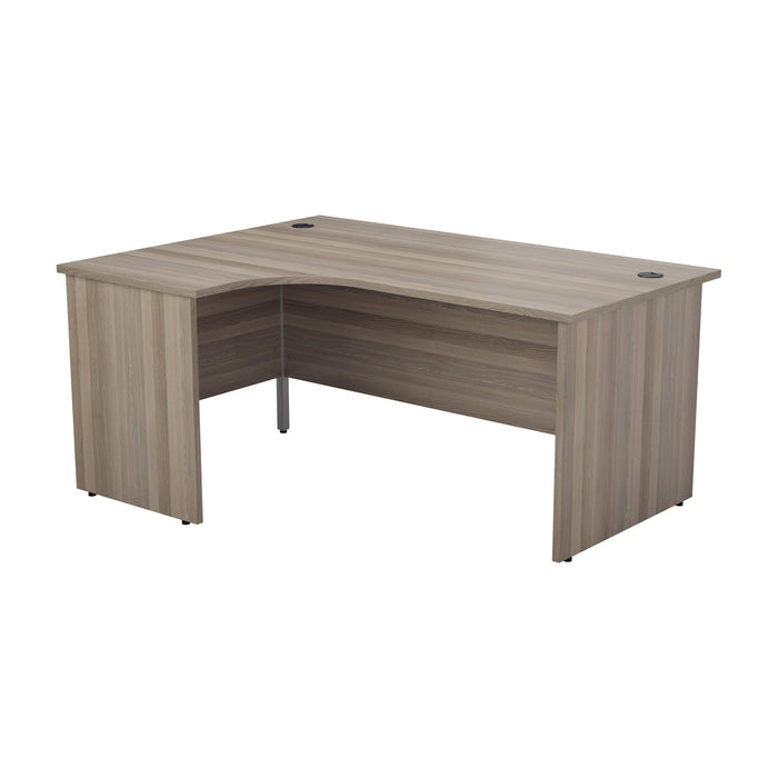 One Panel 1600mm Corner Desk and Pedestal Bundle DESKING TC Group Grey Oak Left Hand 