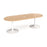 Trumpet base radial end boardroom table 2400mm x 1000mm with central cutout Tables Dams Beech White 