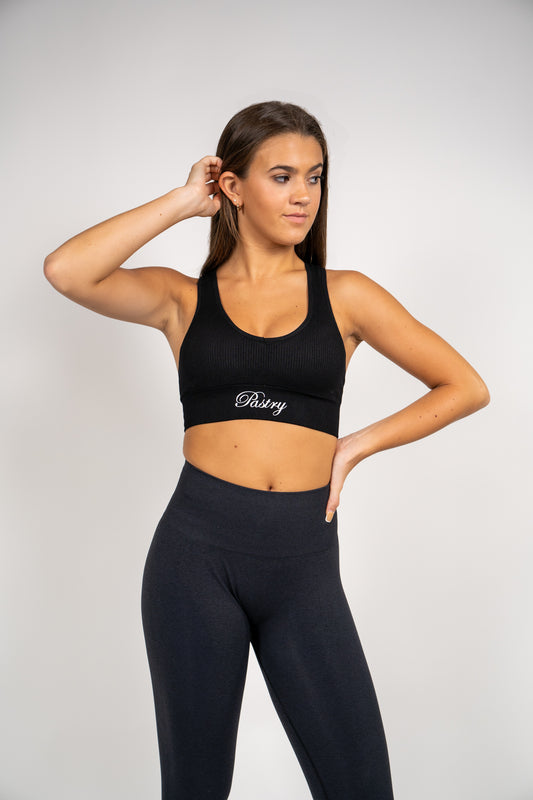 Pastry Ribbed Seamless Sports Bra Blue –