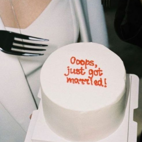 Ooops we got married cake 