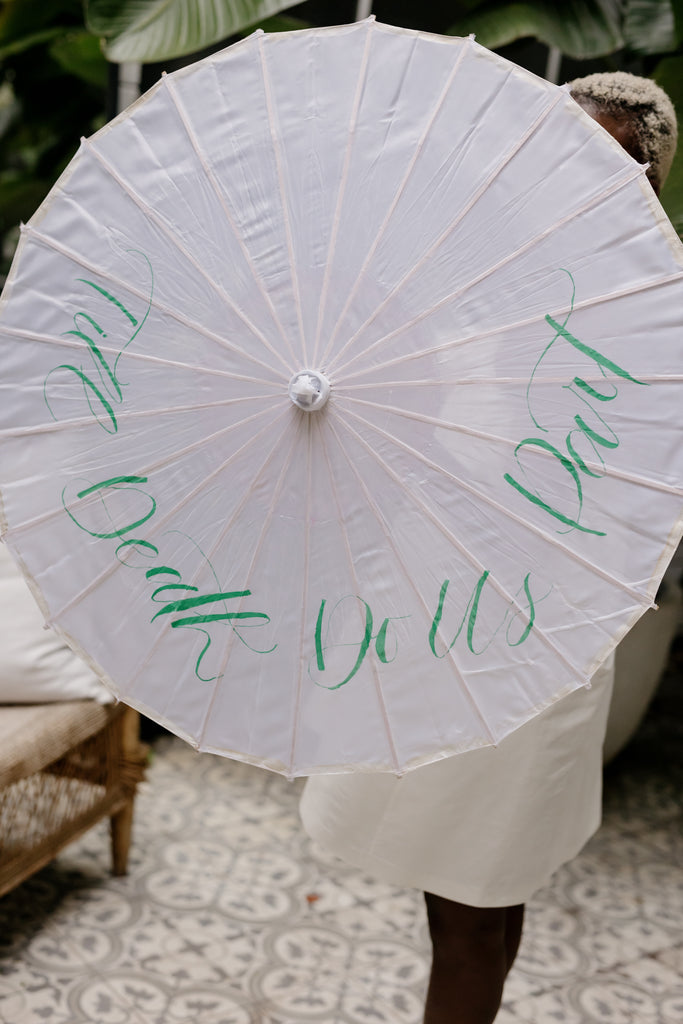 Till death do us part calligraphy parasol 