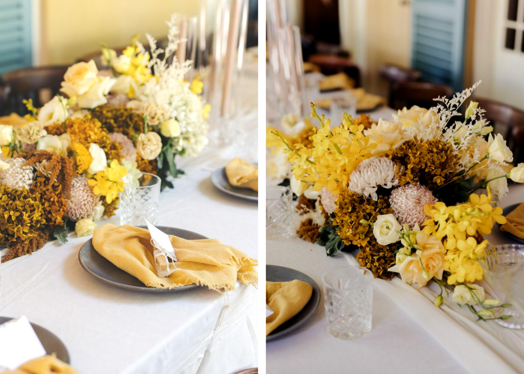 Yellow floral centre pieces