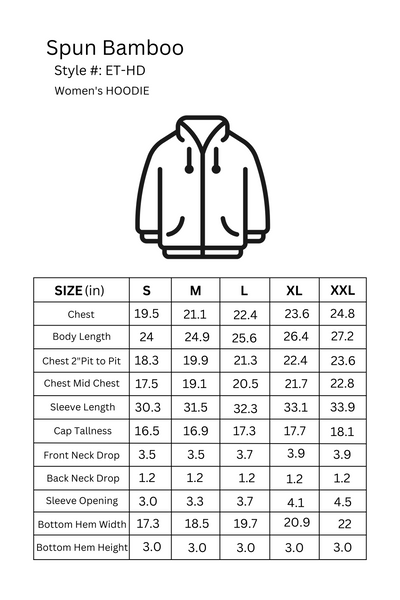 Size Chart HD Women Hoodie