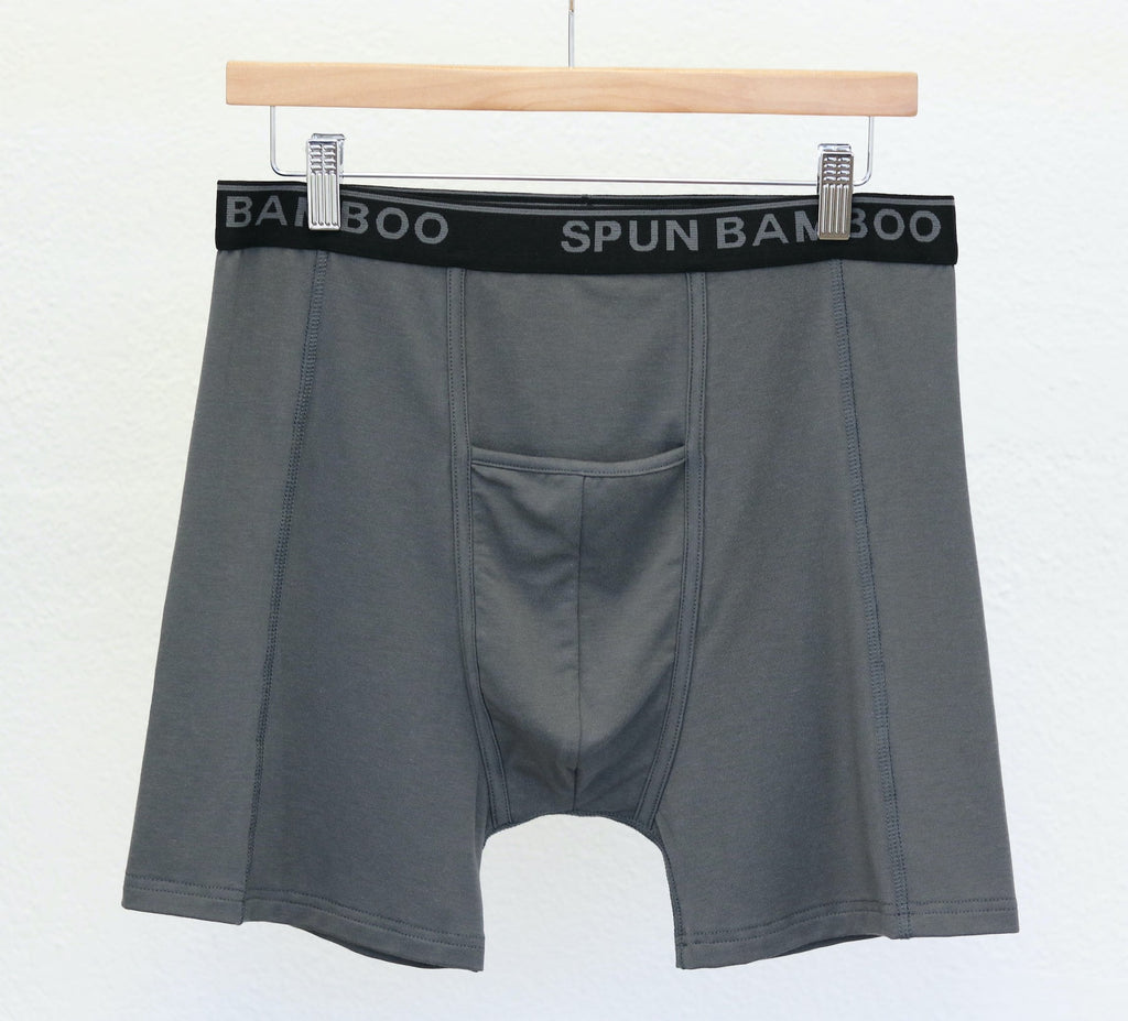 spun bamboo boxer briefs in dark grey