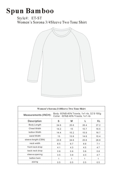 Size Chart  ST SLEEVE T-SHIRT