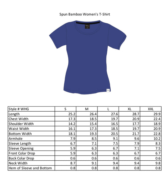 Size Chart WHG SLEEVE SCOOP NECK T-SHIRT