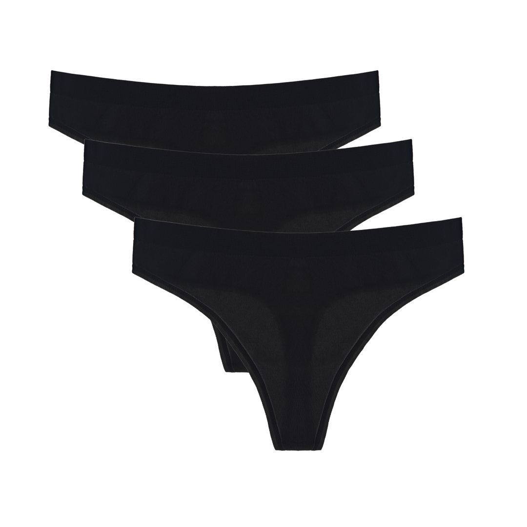 Women's Bamboo/Cotton High Leg Brief Style Underwear Black Color - 3-p –  Spun Bamboo