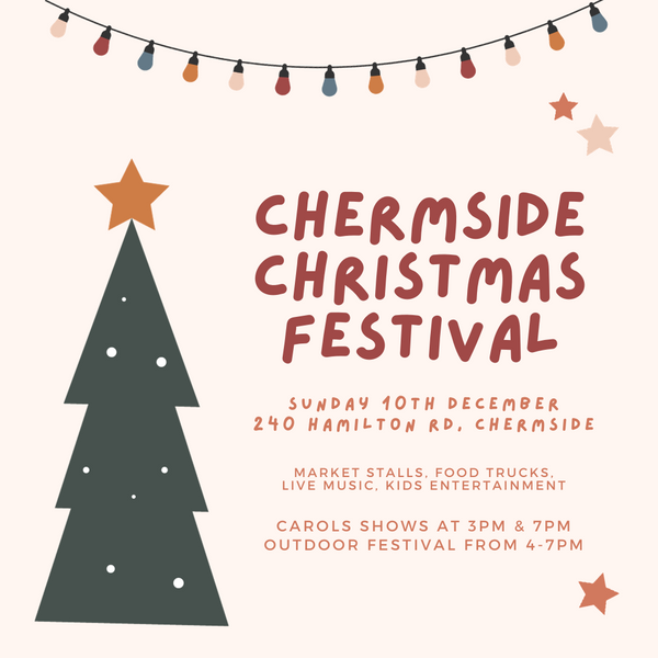Chermside Christmas Festival. Festive decorations and Christmas lights.