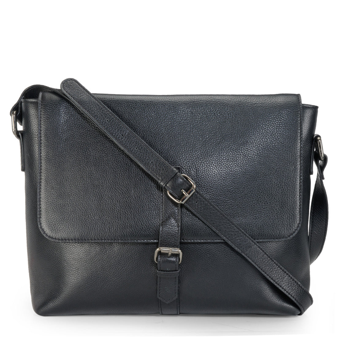 Black Phive Rivers Mens Leather Messenger Bag