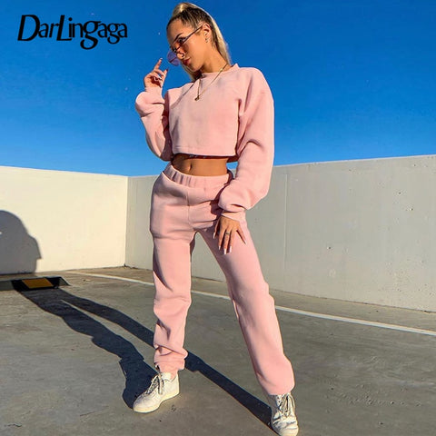 womens cropped tracksuit set