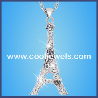 Cate & Chloe Isla 18k White Gold Pendant Necklace with Crystal, Best Silver  Paris Eiffel Tower Necklace for Women - Walmart.com