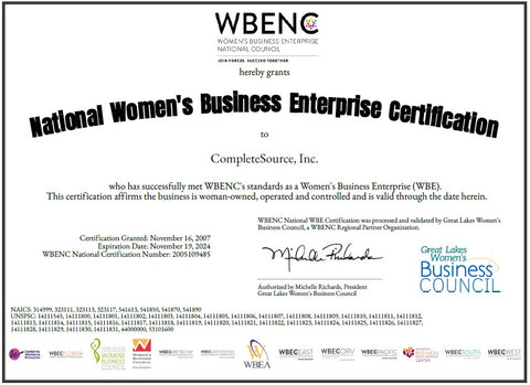 WBENC Certificate