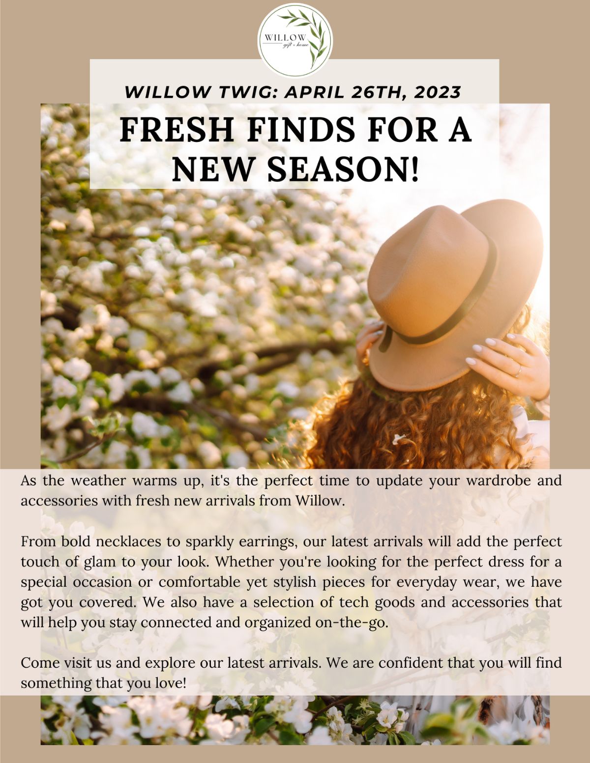Willow TWIG - Fresh Finds for a New Season! New Arrivals