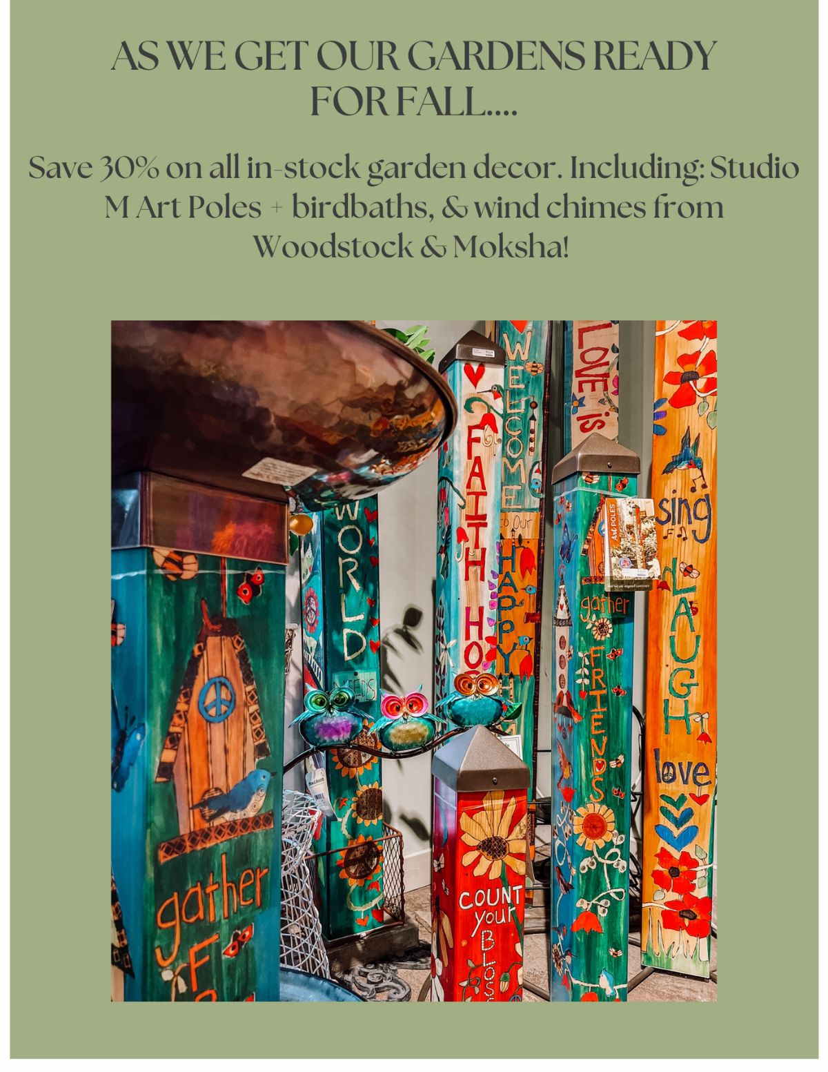Art Poles and Garden Art on sale
