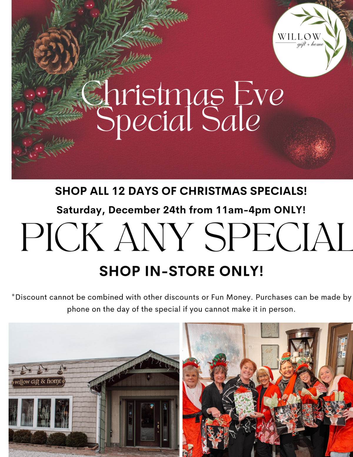 Pick any special from the 12 Days of Christmas - in store only