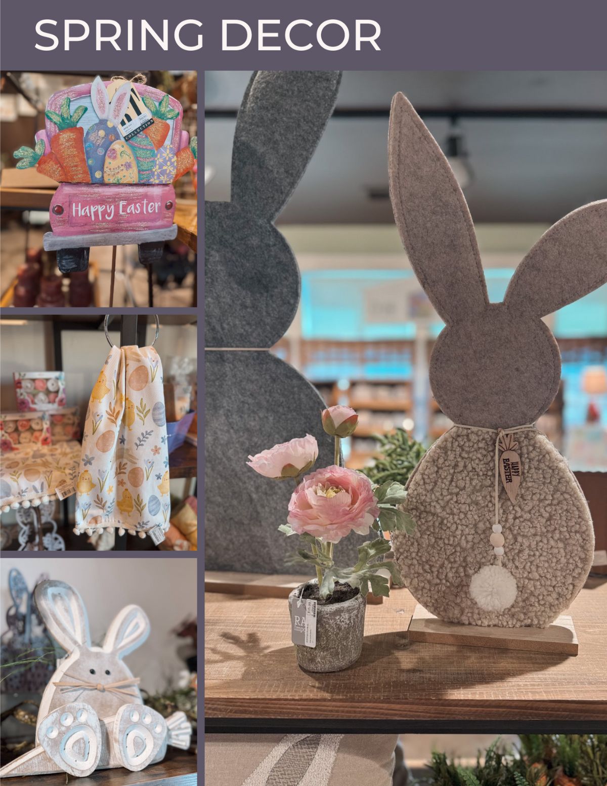 Lots of bunnies and spring decor
