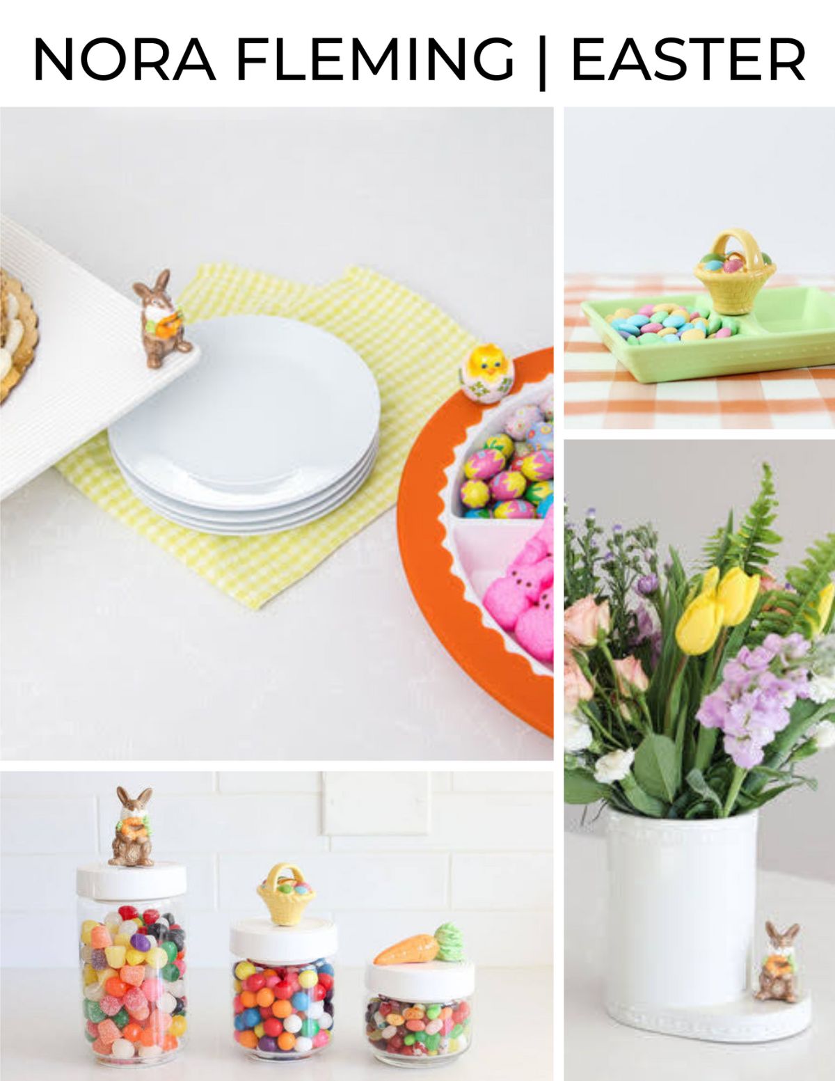 Nora Fleming Easter collection Minis and serving pieces