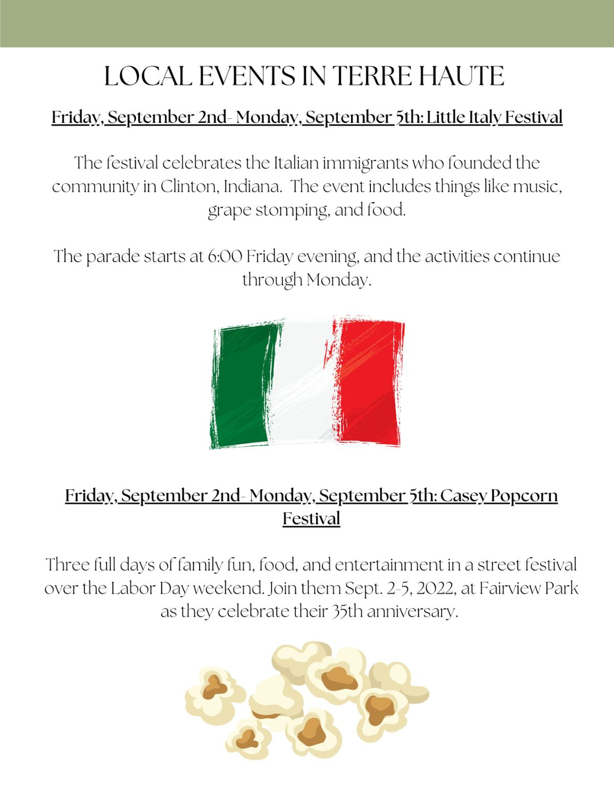 Local Festivals - Little Italy, Popcorn Fest
