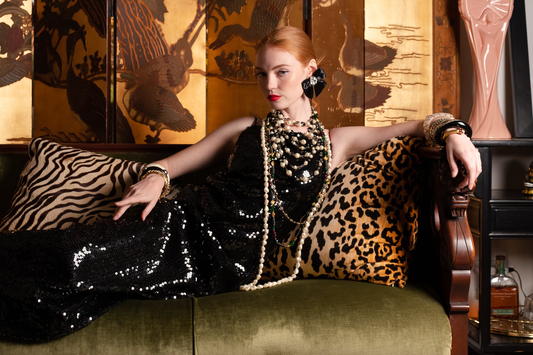 Recess LA Vintage Designer Consignment Current Affair Holiday Preview Chanel Sequin Gown on Emily