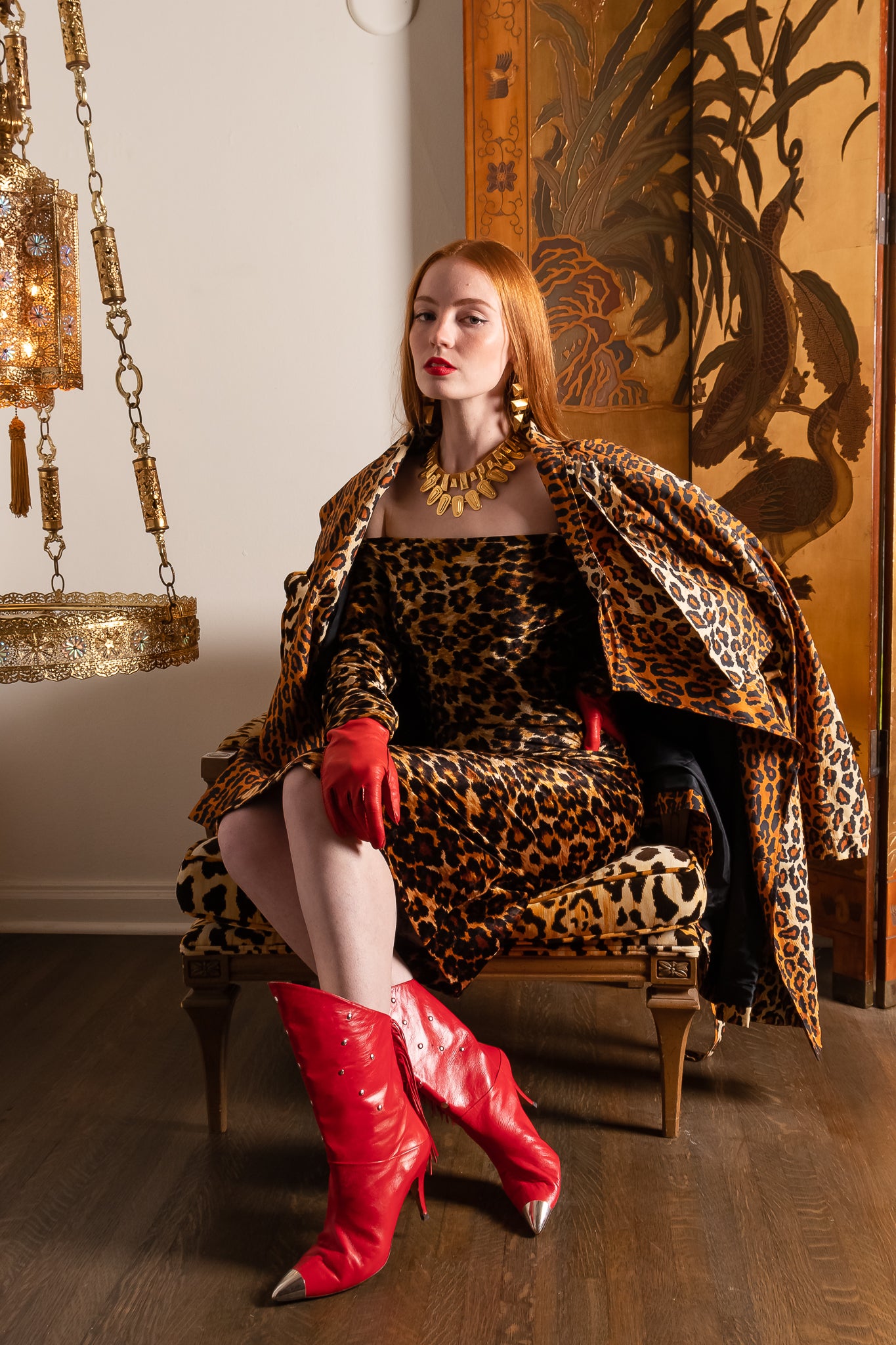 Recess LA Vintage Designer Consignment Current Affair Holiday Patrick Kelly Leopard Coat Emily