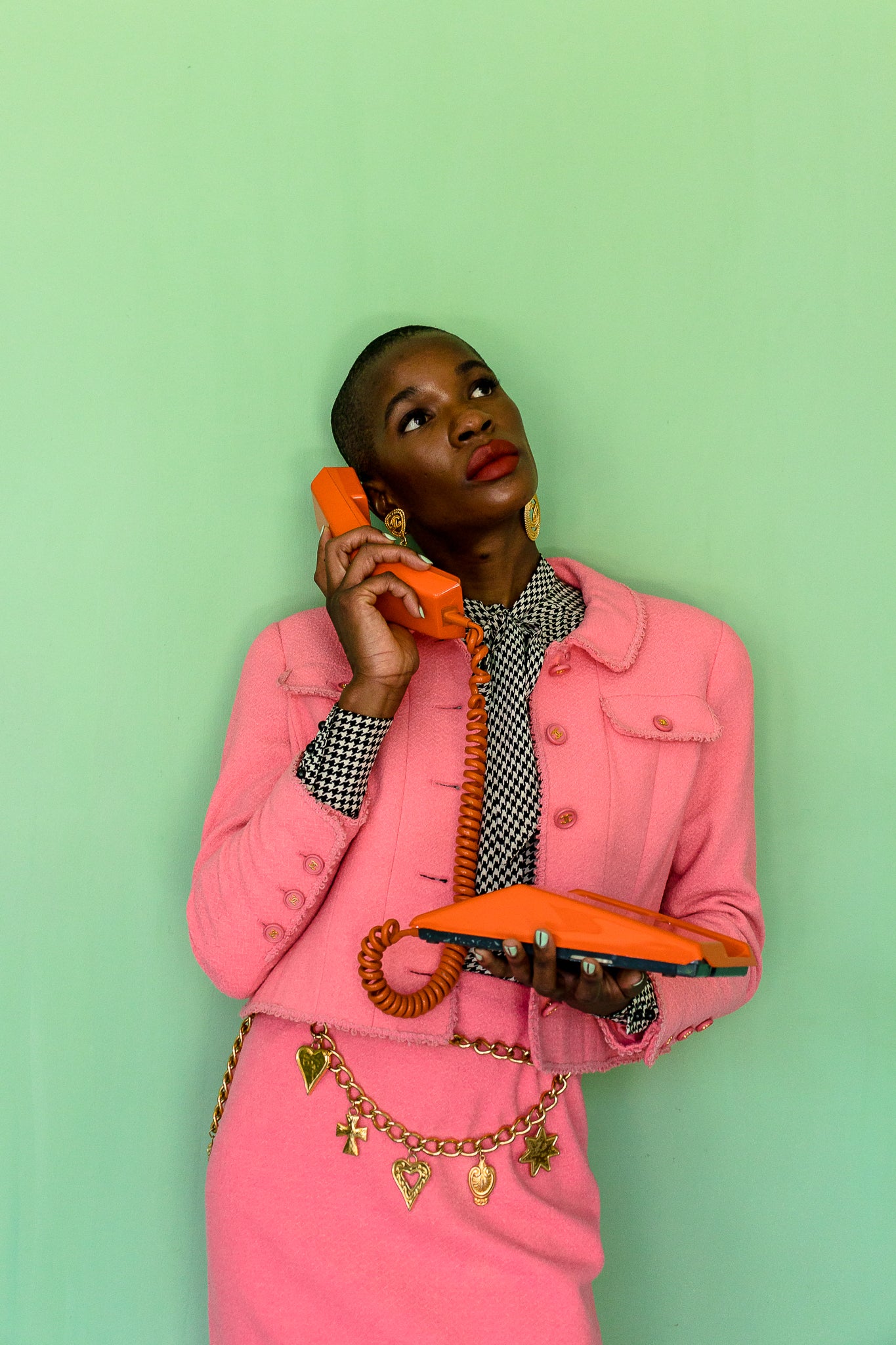Recess Los Angeles Vintage Consignment Monica Ahanonu Chanel Pink Boucle Tweed Suit