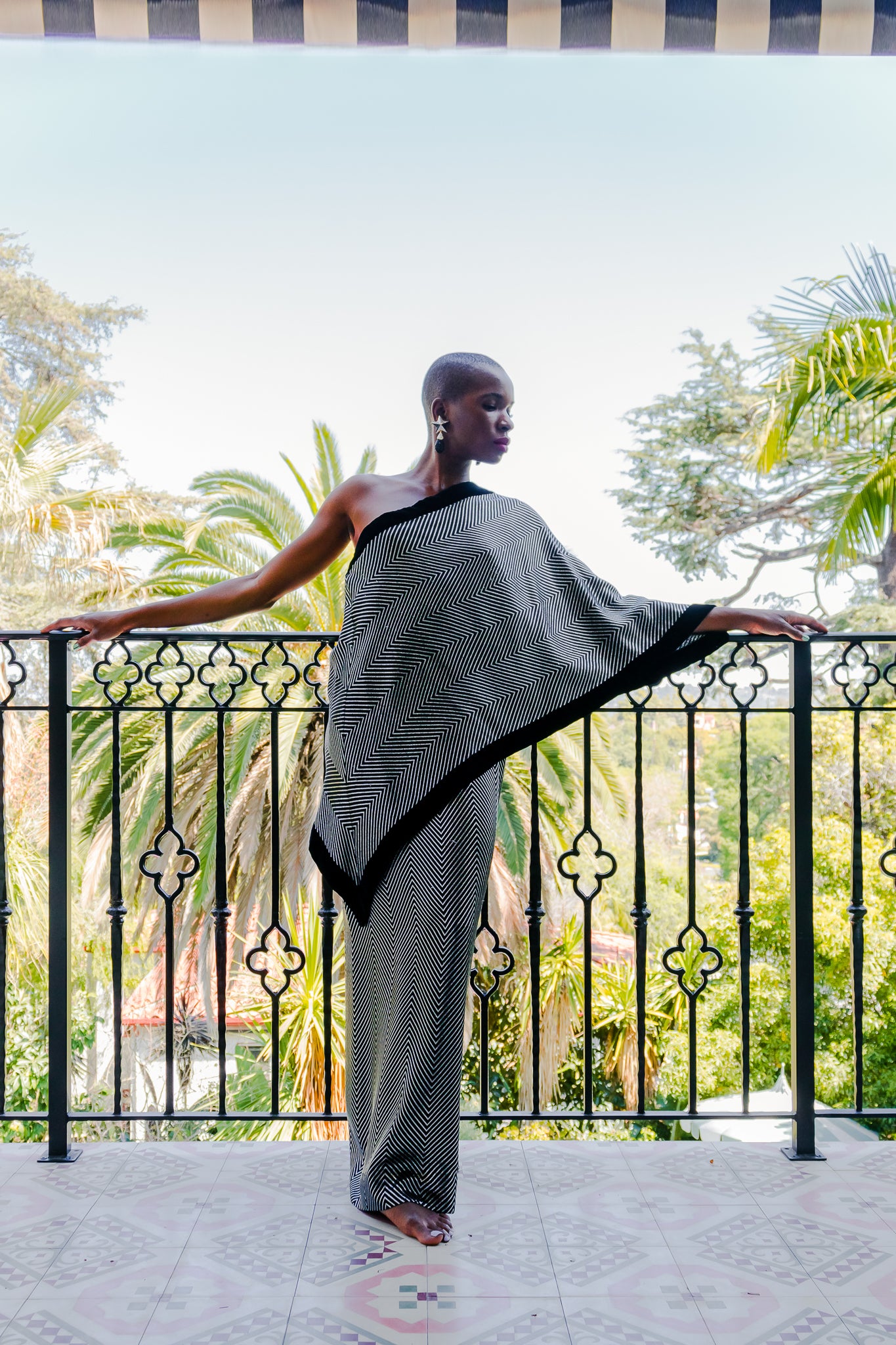 Recess Los Angeles Vintage Consignment Monica Ahanonu Gucci Lamé Stripe Sari Shawl Dress