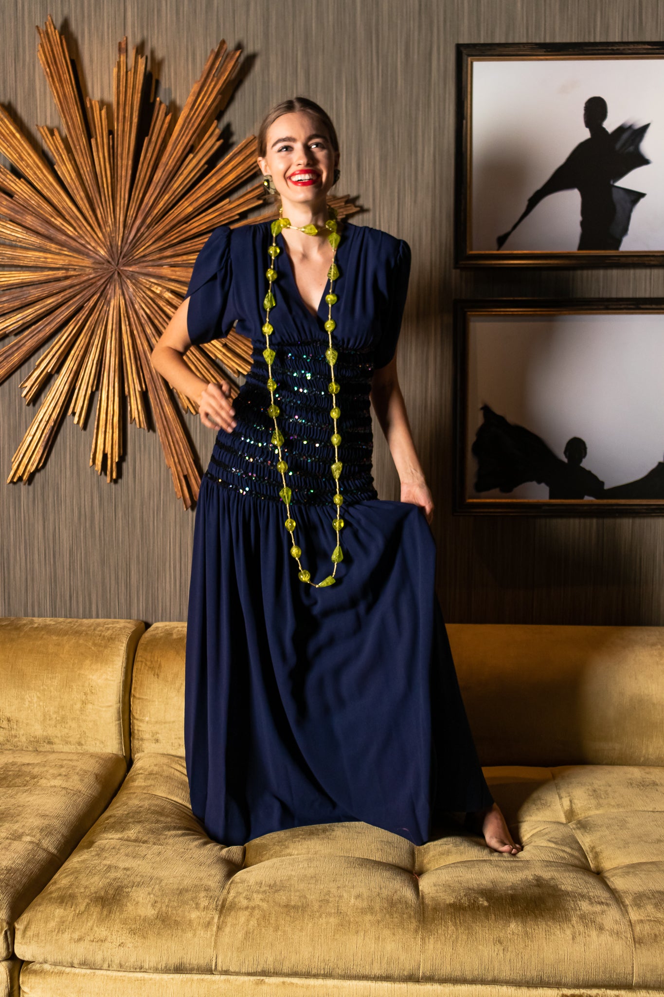 Hannah in Yves Saint Laurent Ruched Dropwaist Dress @ Recess LA Vintage ACA Virtual