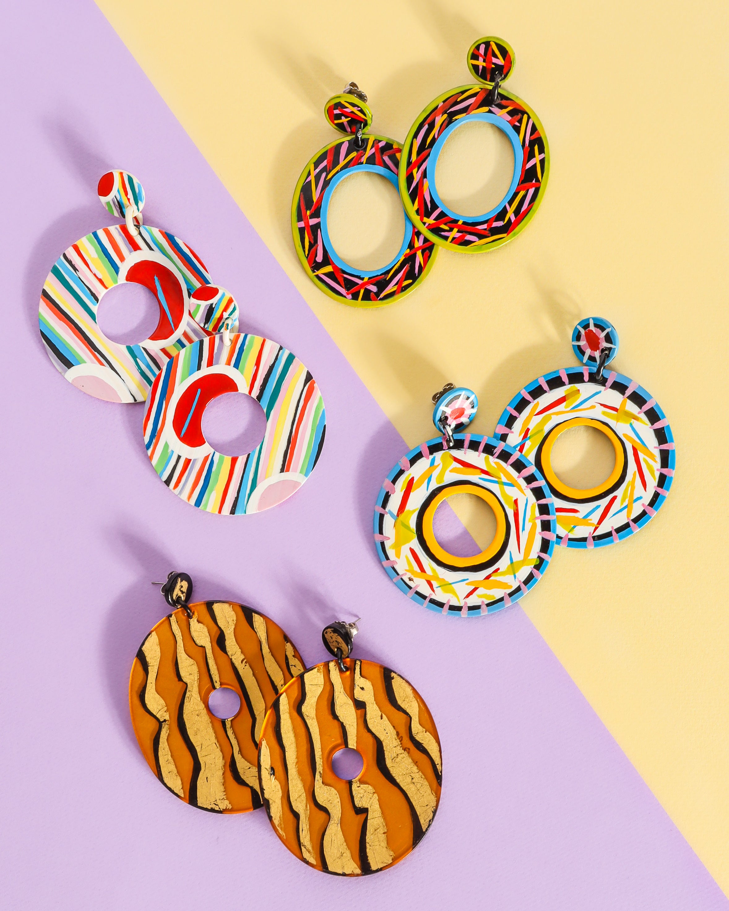 Recess Dresscode Bill Schiffer Mod Abstract Jewelry Art Artist Earrings LA Designer Vintage