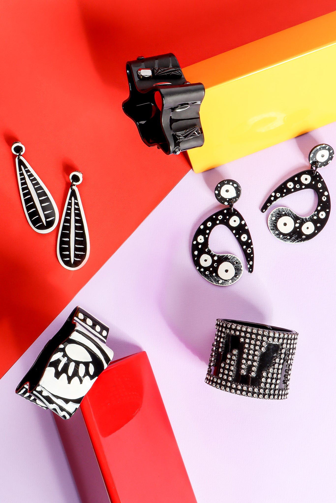 Recess Dresscode Bill Schiffer Mod Abstract Jewelry Art Artist Earrings Bracelets LA Designer Vintage