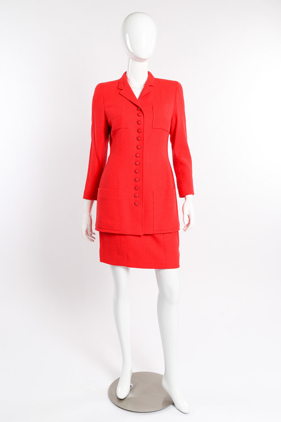 Vintage Chanel SS 1994 Runway Bouclé Tweed Vent Jacket & Skirt Set – Recess