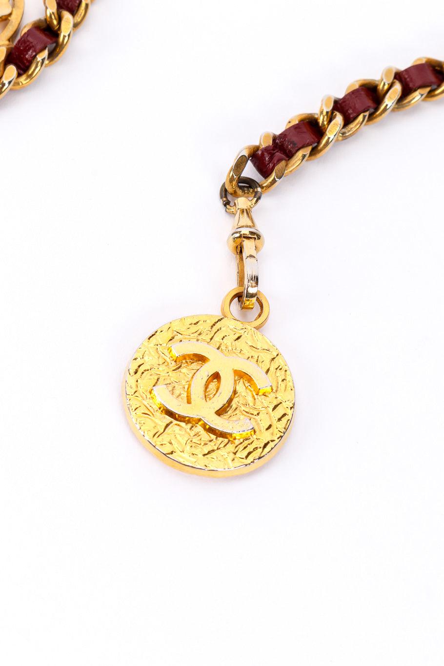 Vintage Chanel CC Medallion Ball Link Gold Chain Belt Recess Los