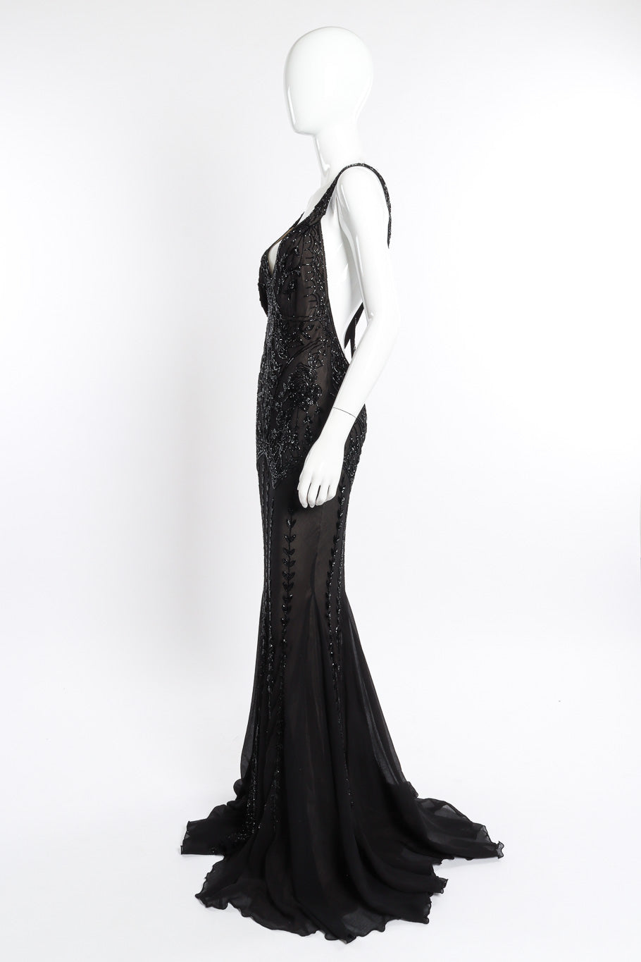 John Galliano Blossom Collar Bias Silk Gown – Recess