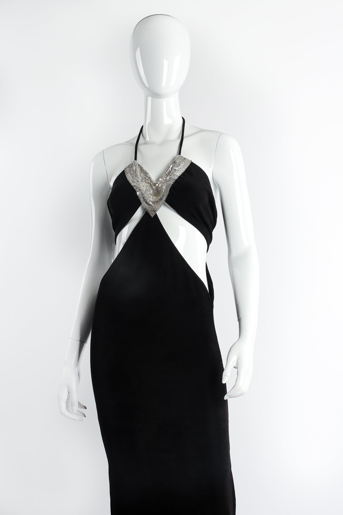 Recess Dresscode Vintage Designer Consignment LA Anthony Ferrara Whiting Davis Mesh Cutout Dress