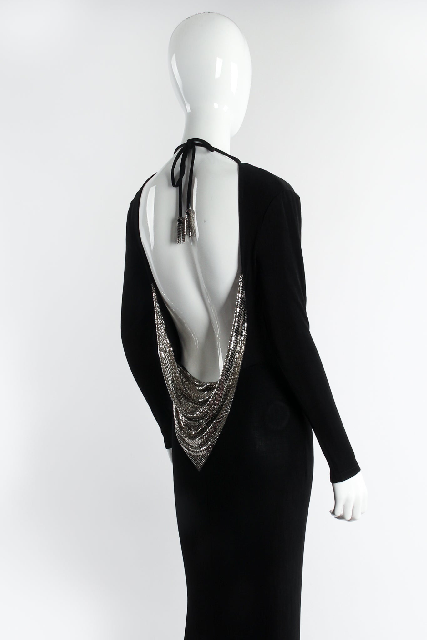 Recess Dresscode Vintage Designer Consignment LA Anthony Ferrara Whiting Davis Mesh Cowl Dress