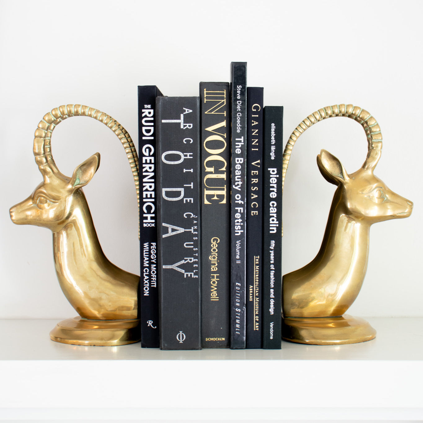 Recess Home Los Angeles Vintage Designer Consignment Brass Gizelle Bookends