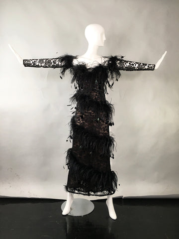 New Arrival - 1988 Saint Laurent Ostrich Feather Dress – Recess