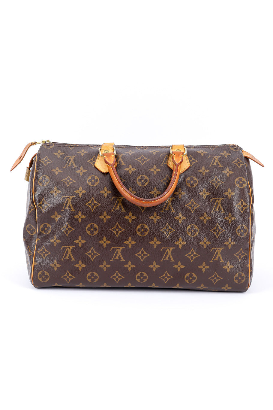 Sold at Auction: Louis Vuitton Speedy 30 Handbag - Monogram Empreinte,  cream leather, double strap handles, with padlock (no key), original box,  label, mini brochure. 30cm long, 22cm high.