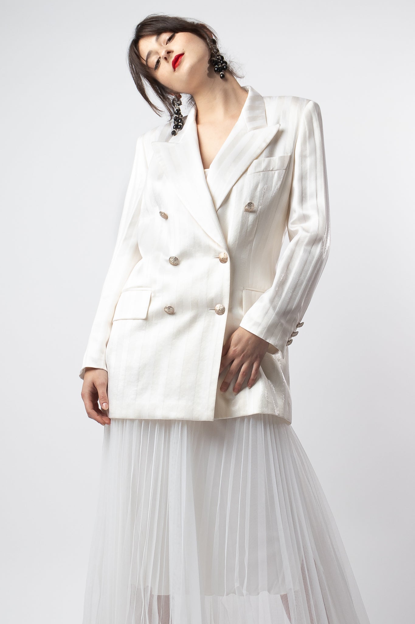 Recess Los Angeles Vintage Consignment Romy Reiner Escada Wedding Blazer Portara Lace Skirt